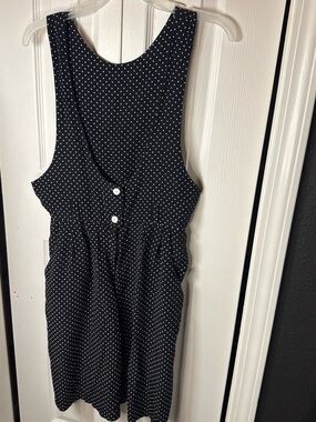 Black Polka Dot Sleeveless Jumpsuit Romper